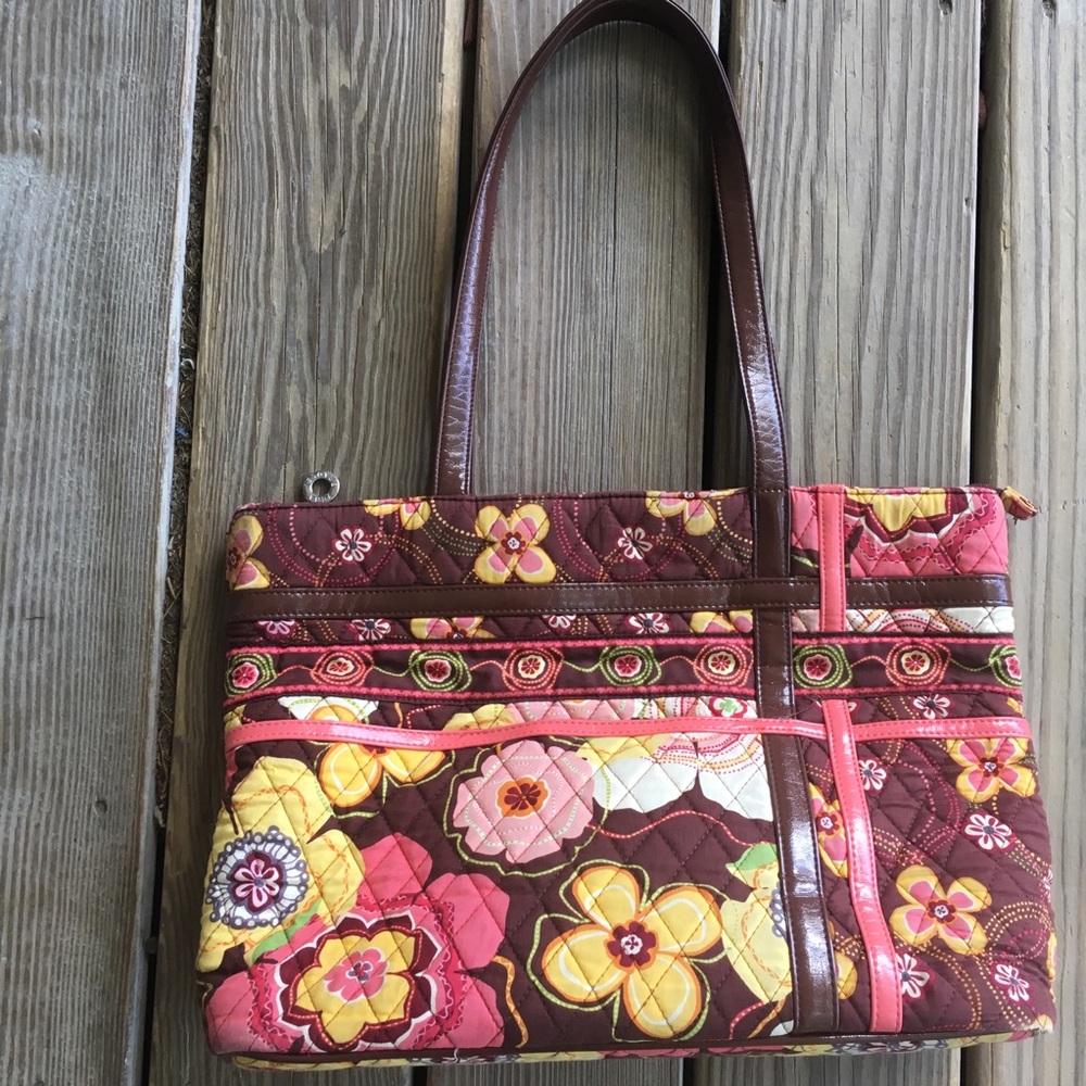 Vera Bradley Brown & Pink quilted purse